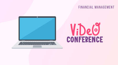 Vector background for internet ads of web conferentions and business courses.のイラスト素材