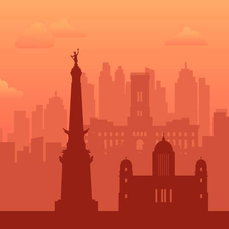 Indianapolis, USA famous city scape background.のイラスト素材