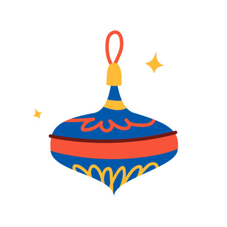 Vintage toy for Christmas tree isolated on white.のイラスト素材