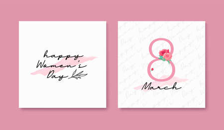Simple elegant Happy Women Day Lettering text.