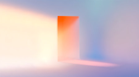 soft glow portal with warm light and pastel shadows.のイラスト素材