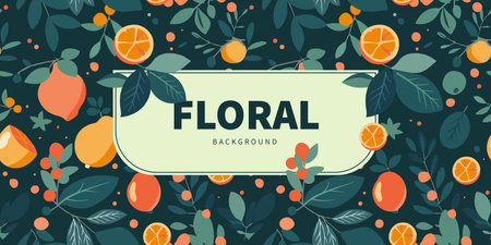 Fruit background with lemons pattern and frameのイラスト素材