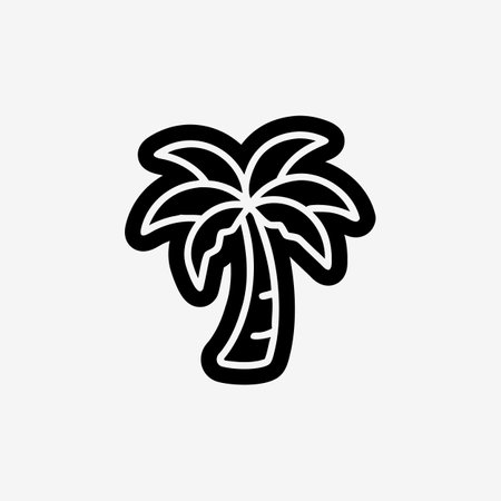 Stylized Palm Tree Icon Designed for Representing Tropical Themes and Symbolism Effectivelyのイラスト素材