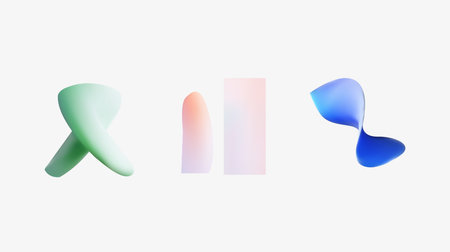 This collection features abstract fluid shapes for contemporary modern design concepts