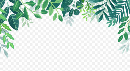 A Lush Tropical Greenery Frame for Various Design Projects and Creative Endeavorsのイラスト素材