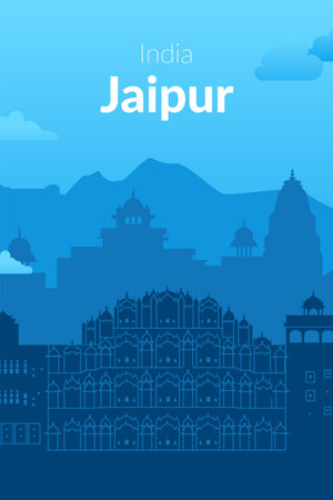 Explore Jaipur, India The Pink City known for its royal heritage and ancient architectureのイラスト素材