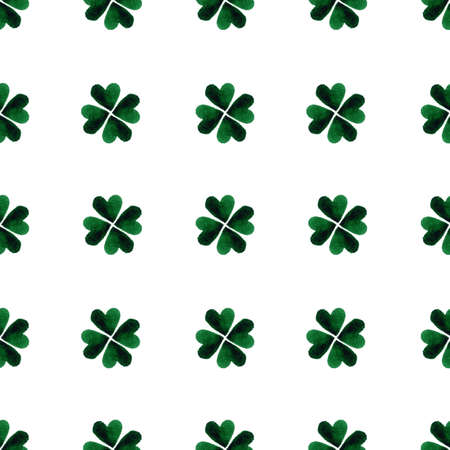 Watercolor clover leaves. St. Patrick Day background. Charity. Green hand painted leaves for St...