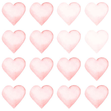 Set of watercolor hearts. Set of hand painted watercolor hearts. Isolated objects perfect for...