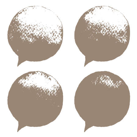 Set of vector hand drawn speech bubbles. Speak bubble with uneven edges.のイラスト素材