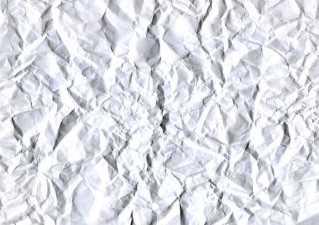 Abstract white background of crumpled white paper sheet. White creased paper backdrop.の写真素材