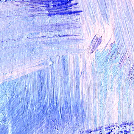 Abstract blue acrylic hand paint background. Part of oil painting with brush strokes. Background of...