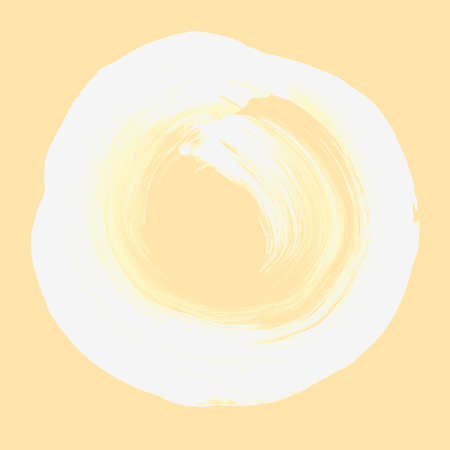 Abstract circle acrylic and watercolor painted background. Peach and white grunge paint element. Modern design element. Watercolor frame. Acrylic textured background.の写真素材