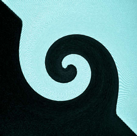 Abstract geometrical black and blue mint background from curve swirl shapes. Design creativity pattern or textureの写真素材