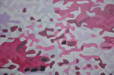 Hand painted textured abstract acrylic background with brush strokes in in pink and white shades. Fragment of acrylic painting on canvas with brush strokes. Modern art.の写真素材