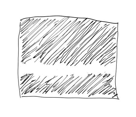 Black hand drawn ink texture with stripes and lines. Freehand patterns and backgrounds with empty space for your textの写真素材