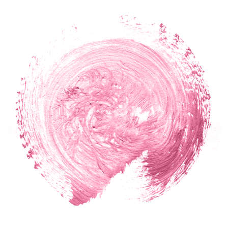 Acrylic Mauve, Pacific Pink circle isolated on white background. watercolor round shape. Sample trendy colors Pacific Pink.の写真素材