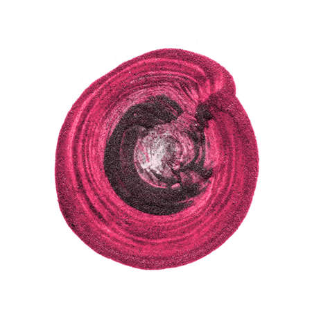 Acrylic Mauve, Pacific Pink circle isolated on white background. watercolor round shape. Sample trendy colors Pacific Pink.の写真素材