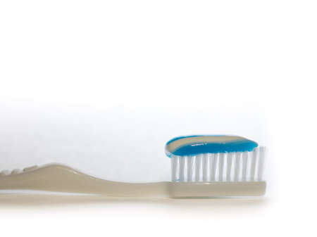 Toothbrush and toothpaste isolated on white backgroundの素材
