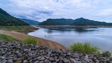 A colorful seascape with  a vivid sky backgroundの写真素材