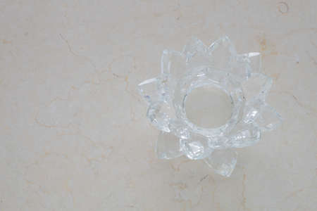 Glass lotus on the rock tableの写真素材