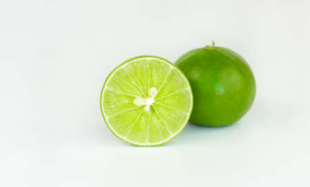 Fresh ripe lime. Isolated on white background