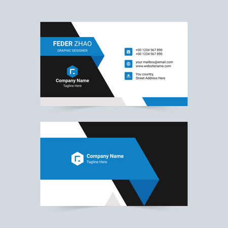 Blue business enterprise vector business cardのイラスト素材