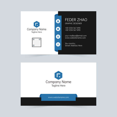 Black and red business vector business cardのイラスト素材
