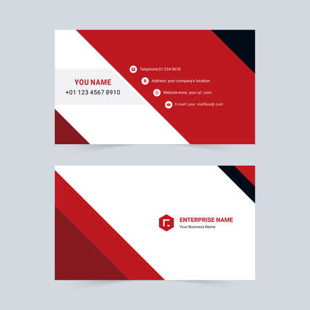 Black and red business vector business cardのイラスト素材
