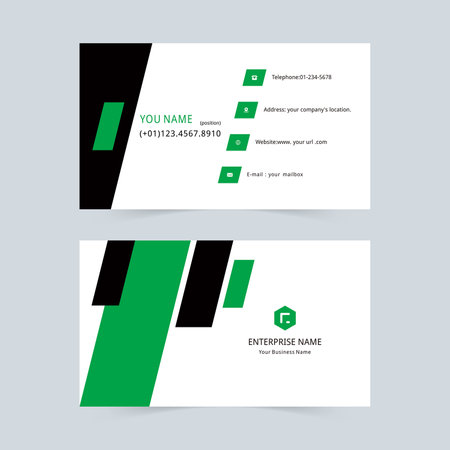 Black and green business cardのイラスト素材