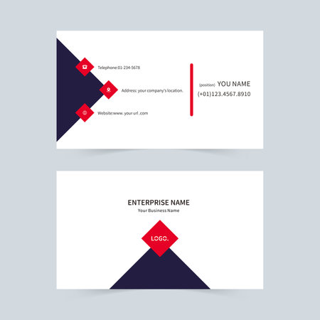Black red simple business cardのイラスト素材