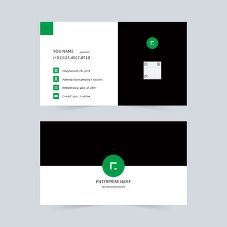 Green business company corporate business card templateのイラスト素材