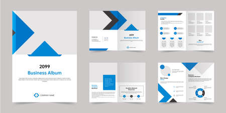 Blue company brochure vector templateのイラスト素材