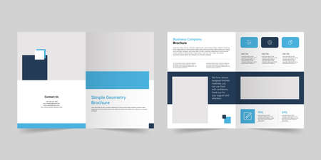 Blue company brochure vector templateのイラスト素材