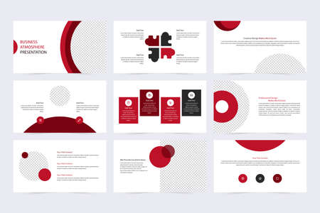 Red Minimalist Corporate Presentation Templateのイラスト素材