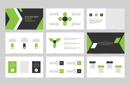 Black and green business presentationのイラスト素材