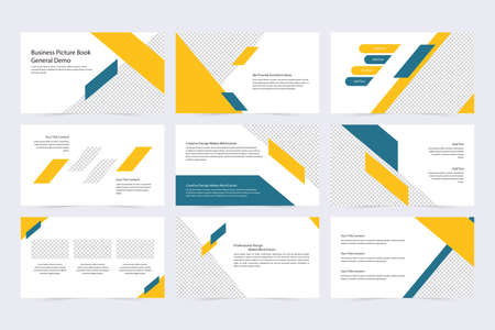 Blue Yellow Creative Vector Presentation Template Elementsのイラスト素材