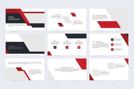 Simple Business Black Red Slide Templateのイラスト素材