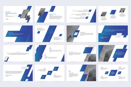 Blue business presentation and slide layout background for business annual reports, flyers, marketing, flyers, advertising brochures, modern styleのイラスト素材