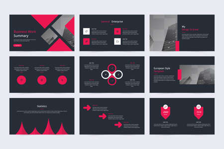 Company Minimalistic Vector Slide Presentationのイラスト素材