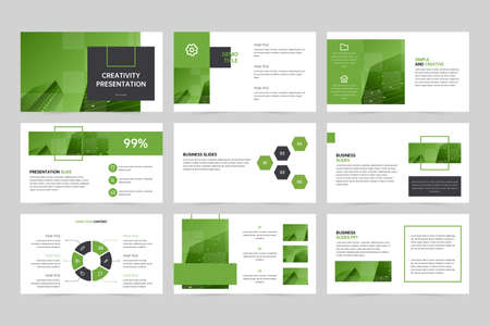Business company presentation slide vector templateのイラスト素材