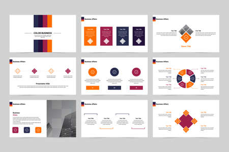 Colorful company presentation slide templateのイラスト素材