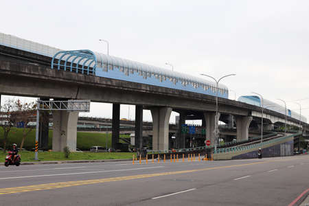 New Taipei City, Taiwan: railway of Taoyuan Airport MRT