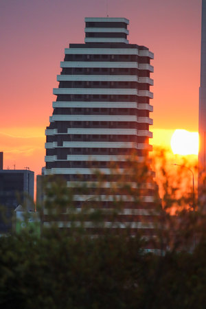 Tipei City - Taiwan -03 03 2023:Skyscrapers in Taipei with the sunrise.のeditorial素材