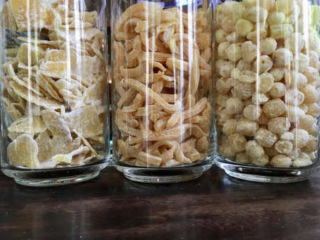 Vietnam traditional sweet snacks, from the left is ginger-coconut-lotus seed