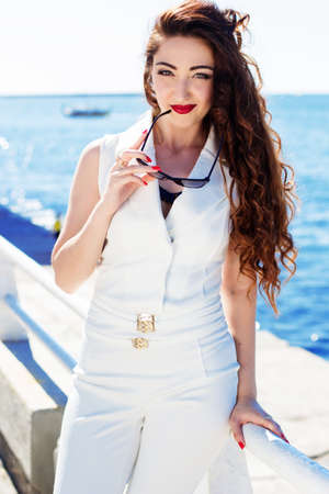 Beautiful girl  in city center