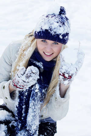Happy winter girlの写真素材
