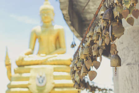 Tradition asian bell in Big Buddha temple complexの写真素材