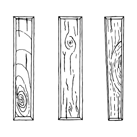Vector wood plank, isolated on white backgroundのイラスト素材