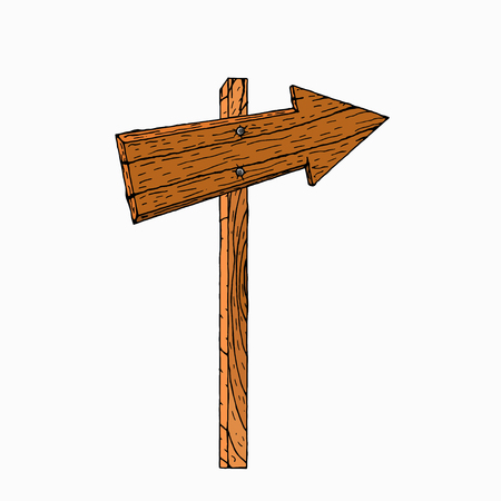 Wooden signboards, wood arrow. Vector illustration isolated on white backgroundのイラスト素材