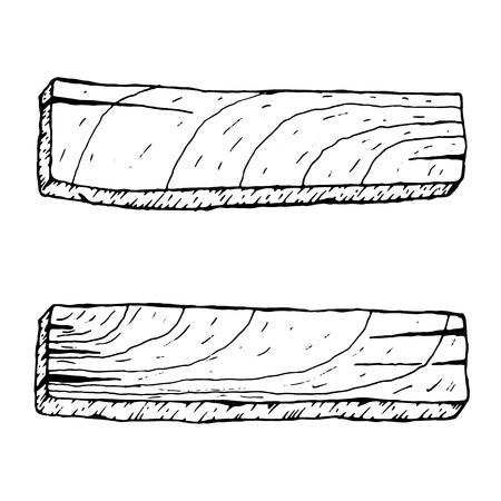 vector illustration. Old Wood plank on white background.のイラスト素材